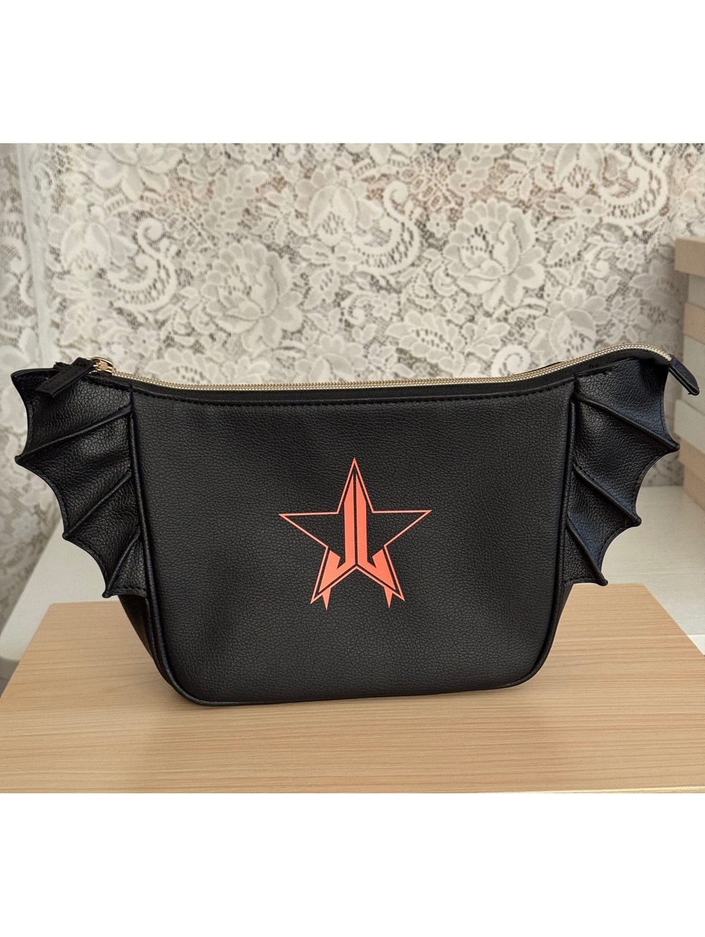 Jeffree Star Cosmetics Black Bat Wing Makeup Bag Cosmetic Case Halloween